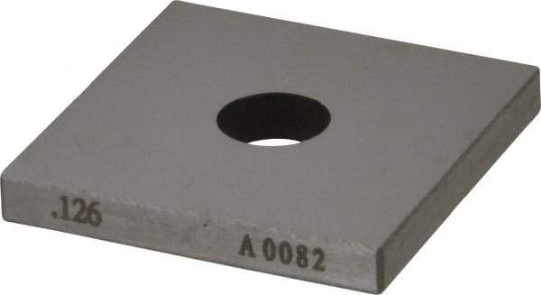 Value Collection - 0.126" Square Steel Gage Block - Accuracy Grade 0, Includes NIST Traceability Certification - All Tool & Supply