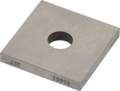 Value Collection - 0.135" Square Steel Gage Block - Accuracy Grade 0, Includes NIST Traceability Certification - All Tool & Supply