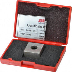 Value Collection - 0.45" Square Steel Gage Block - Accuracy Grade 0, Includes NIST Traceability Certification - All Tool & Supply