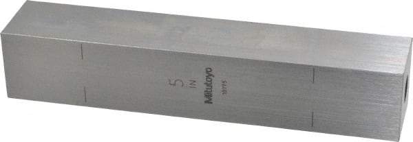 Mitutoyo - 5" Square Steel Gage Block - Accuracy Grade 0, Includes Certificate of Inspection - All Tool & Supply