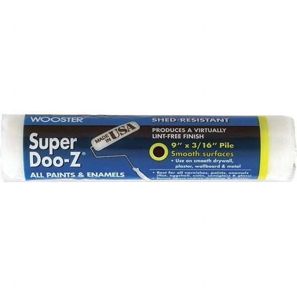 Wooster Brush - 3/16" Nap, 9" Wide Paint Roller Cover - Smooth Texture, Woven - All Tool & Supply