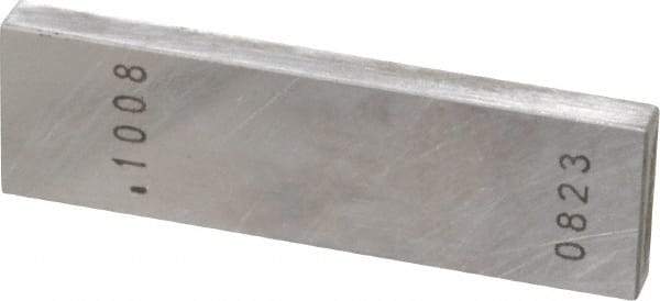 Value Collection - 0.1008" Rectangular Steel Gage Block - Accuracy Grade 0, Includes NIST Traceability Certification - All Tool & Supply