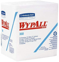 WypAll - X60 1/4 Fold Shop Towel/Industrial Wipes - Poly Pack, 12-1/2" x 12" Sheet Size, White - All Tool & Supply