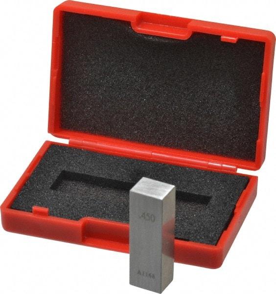 Value Collection - 0.45" Rectangular Steel Gage Block - Accuracy Grade 0, Includes NIST Traceability Certification - All Tool & Supply