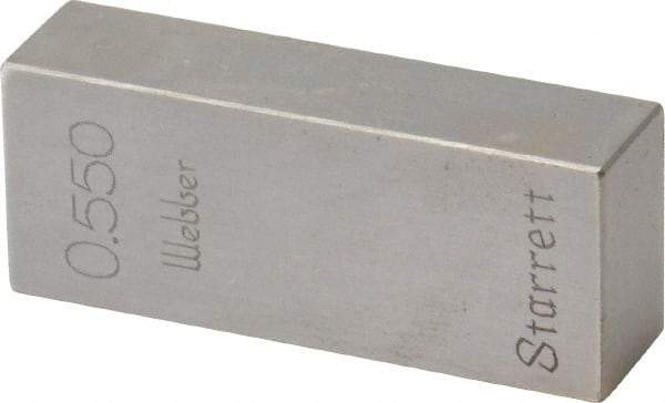 Value Collection - 0.55" Rectangular Steel Gage Block - Accuracy Grade 0, Includes NIST Traceability Certification - All Tool & Supply