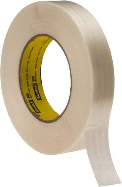 3M - 1" x 60 Yd Clear Rubber Adhesive Packaging Tape - Polypropylene Film Backing, 7.7 mil Thick, 270 Lb Tensile Strength, Series 880 - All Tool & Supply