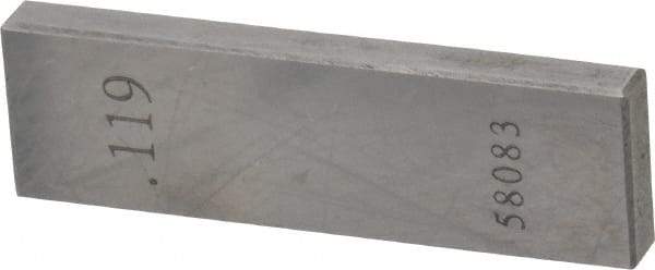 Value Collection - 0.119" Rectangular Steel Gage Block - Accuracy Grade AS-1, Includes NIST Traceability Certification - All Tool & Supply