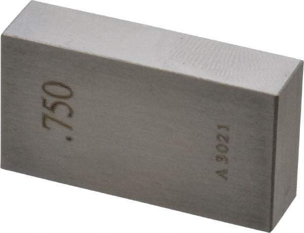 Value Collection - 0.75" Rectangular Steel Gage Block - Accuracy Grade AS-1, Includes NIST Traceability Certification - All Tool & Supply