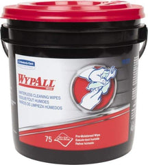 WypAll - Pre-Moistened Hand Cleaning Wipes - Canister, 12-1/4" x 10-1/2" Sheet Size, Green - All Tool & Supply