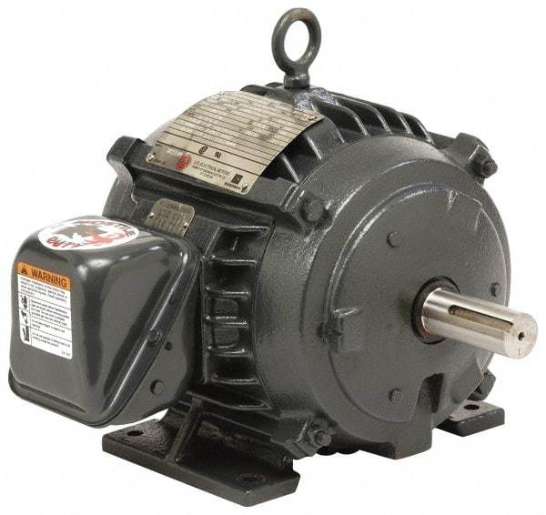 US Motors - 2 hp, TEFC Enclosure, No Thermal Protection, 875 RPM, 230/460 Volt, 60 Hz, Three Phase Energy Efficient Motor - Size 213 Frame, Rigid Mount, 1 Speed, Ball Bearings, 7.6/3.8 Full Load Amps, F Class Insulation, Reversible - All Tool & Supply