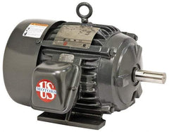 US Motors - 7-1/2 hp, TEFC Enclosure, No Thermal Protection, 1,765 RPM, 200 Volt, 60 Hz, Three Phase Energy Efficient Motor - Size 213 Frame, Rigid Mount, 1 Speed, Ball Bearings, 21.5 Full Load Amps, F Class Insulation, Reversible - All Tool & Supply