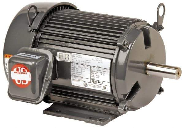 US Motors - 7-1/2 hp, TEFC Enclosure, No Thermal Protection, 1,780 RPM, 460 Volt, 60 Hz, Three Phase Premium Efficient Motor - Size 254 Frame, Rigid Mount, 2 Speed, Ball Bearings, 10.1 Full Load Amps, F Class Insulation, Reversible - All Tool & Supply