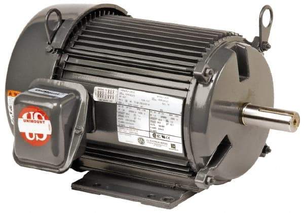 US Motors - 5 hp, TEFC Enclosure, No Thermal Protection, 1,750 RPM, 460 Volt, 60 Hz, Three Phase Premium Efficient Motor - Size 215 Frame, Rigid Mount, 2 Speed, Ball Bearings, 6.6 Full Load Amps, F Class Insulation, Reversible - All Tool & Supply