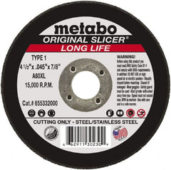 Metabo - 7 x 1/4, 7/8" Hole 24 Grit Aluminum Oxide Cutoff Wheel - All Tool & Supply