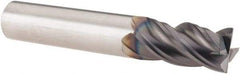 SGS - 1/2", 4 Flute, Single End, Solid Carbide, 0.015" Corner Radius End Mill - 3" OAL, Right Hand Flute, 1" LOC, Right Hand Cut - All Tool & Supply