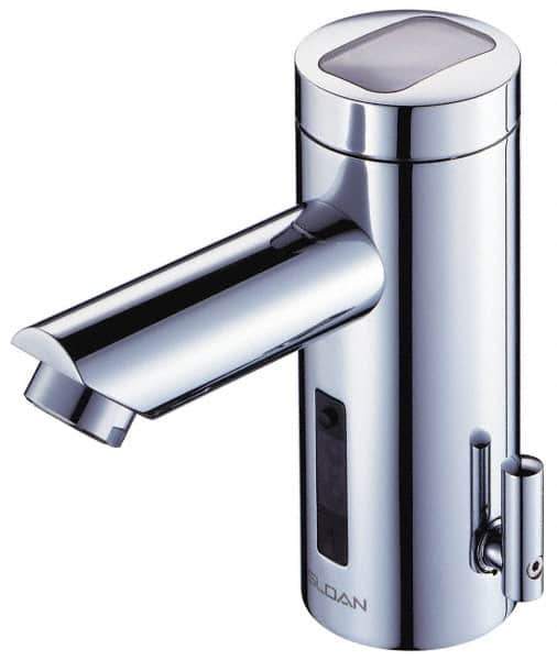 Sloan Valve Co. - Chrome Single Hole Electronic & Sensor Faucet with External Mixer - Powered by Battery, Standard Spout, 4" Mounting Centers - All Tool & Supply