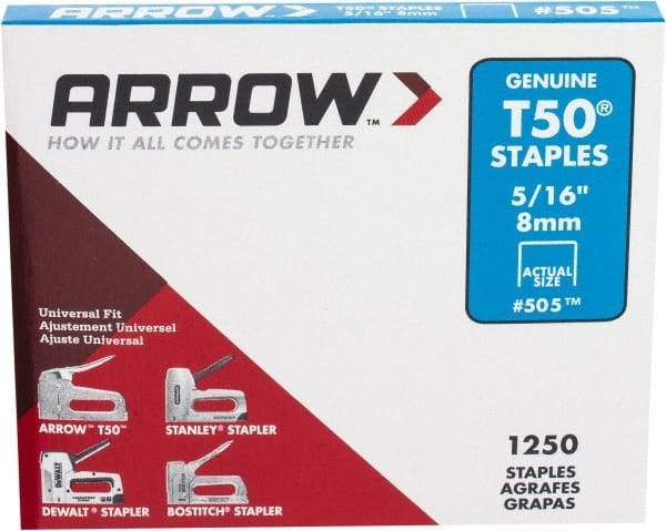 Arrow - 3/8" Wide High Carbon Steel Heavy-Duty Staples - 5/16" Leg Length - All Tool & Supply