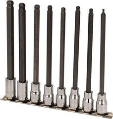 SK - 8 Piece 3/8" Drive Metric Ball Hex Bit Socket Set - 3 to 10mm Hex - All Tool & Supply