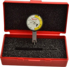 Starrett - 0.02 Inch Range, 0.0001 Inch Dial Graduation, Horizontal Dial Test Indicator - 1-3/8 Inch White Dial, 0-5-0 Dial Reading - All Tool & Supply