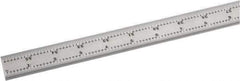 Starrett - 36 Inch Long Blade, 4R Graduation Combination Square Blade - Satin Chrome Finish, Steel, 1/64, 1/32 1/16 and 1/8 Inch Graduation - All Tool & Supply