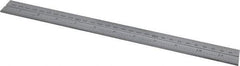 Starrett - 12 Inch Long Blade, 300mm Long Blade, English and Metric Graduation Combination Square Blade - Satin Chrome Finish, Steel, 1/64 and 1/32 Inch Graduation, 0.5 and 1mm Graduation - All Tool & Supply