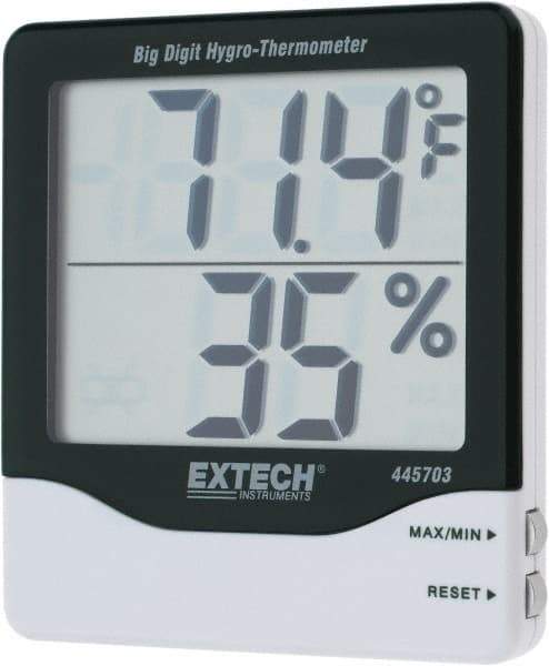 Extech - 14 to 140°F, 10 to 99% Humidity Range, Thermo-Hygrometer - 5% Relative Humidity Accuracy - All Tool & Supply