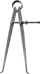 Starrett - 8 Inch Leg, Spring Joint, Steel, Polished, Inside Caliper - 8 Inch Max Measurement, 200mm Max Measurement, Flat Leg - All Tool & Supply