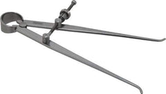 Starrett - 6 Inch Leg, Spring Joint, Steel, Polished, Inside Caliper - 6 Inch Max Measurement, 150mm Max Measurement, Flat Leg with Quick Nut Adjustment - All Tool & Supply