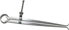 Starrett - 8 Inch Leg, Spring Joint, Steel, Polished, Inside Caliper - 8 Inch Max Measurement, 200mm Max Measurement, Flat Leg with Quick Nut Adjustment - All Tool & Supply