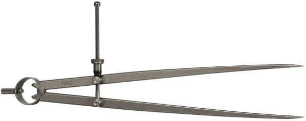 Starrett - 12 Inch Leg, Spring Joint, Steel, Polished, Divider - 12 Inch Max Measurement, 300mm Max Measurement, Flat Leg with Quick Nut Adjustment - All Tool & Supply