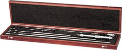 Starrett - 2 to 32", Satin Chrome Coated, Mechanical Inside Micrometer Set - 0.001" Graduation, Friction Thimble - All Tool & Supply