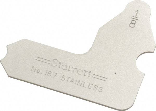 Starrett - 1/8 Inch Radius Gage - Satin Chrome Finish, Stainless Steel - All Tool & Supply