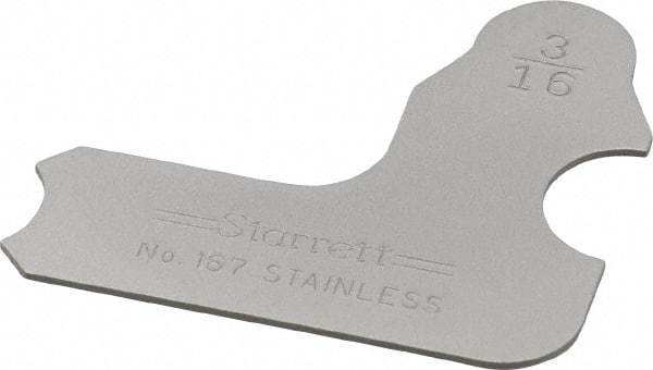 Starrett - 3/16 Inch Radius Gage - Satin Chrome Finish, Stainless Steel - All Tool & Supply