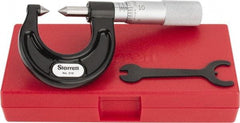 Starrett - 0 to 7/8" Range, Mechanical Screw Thread Micrometer - Plain Thimble, 0.001" Graduation, 0.004mm Accuracy - All Tool & Supply