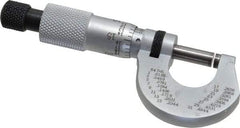 Starrett - 0 to 1/2" Range, 0.0001" Graduation, Mechanical Outside Micrometer - Ratchet Stop Thimble, Accurate to 0.00005" - All Tool & Supply