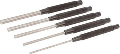 Starrett - 5 Piece, 1/8 to 3/8", Pin Punch Set - Round Shank, Comes in Plain Box - All Tool & Supply