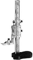 Starrett - 0 to 18 Inch Measurement, 0.001 Inch Graduation, Vernier Height Gage - Satin Chrome Finish, 4-7/16 Inch Long x 2-9/32 Inch Wide - All Tool & Supply