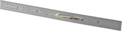 Starrett - 6" Long, 1/64, 1/32" Graduation, Flexible Steel Rule - 10R Graduation Style, 1/2" Wide, Silver, Satin Chrome Finish - All Tool & Supply