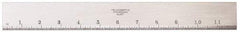 Starrett - 12 Inch Long x 1-13/32 Inch Wide x 11/64 Inch Thick, Beveled Edge Straightedge - 0.0002 Inch Edge Flatness, Steel, 0.0004 Inch Parallelism - All Tool & Supply