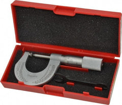 Starrett - 0 to 1" Range, Mechanical Screw Thread Micrometer - Plain Thimble, 0.001" Graduation, 0.004mm Accuracy - All Tool & Supply