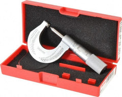 Starrett - 0 to 1" Range, Mechanical Screw Thread Micrometer - Plain Thimble, 0.001" Graduation, 0.004mm Accuracy - All Tool & Supply