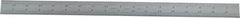 Starrett - 18" Long, 1/64, 1/32, 1/16, 1/8" Graduation, Rigid Spring Steel Rule - 4R Graduation Style, 1-1/8" Wide, Silver, Satin Chrome Finish - All Tool & Supply