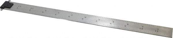 Starrett - 12" Long, 1/64, 1/32, 1/16, 1/8" Graduation, Rigid Spring Steel Rule - 4R Graduation Style, 1" Wide, Silver - All Tool & Supply