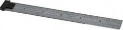 Starrett - 6" Long, 1/64, 1/32, 1/16, 1/8" Graduation, Rigid Spring Steel Rule - 4R Graduation Style, 3/4" Wide, Silver, Satin Chrome Finish - All Tool & Supply