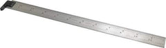 Starrett - 12" Long, 1/64, 1/32, 1/16, 1/8" Graduation, Rigid Spring Steel Rule - 4R Graduation Style, 1" Wide, Silver - All Tool & Supply