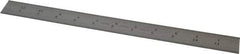 Starrett - 12" Long, 1/50, 1/10" Graduation, Rigid Spring Steel Rule - 6R Graduation Style, 1" Wide, Silver, Satin Chrome Finish - All Tool & Supply