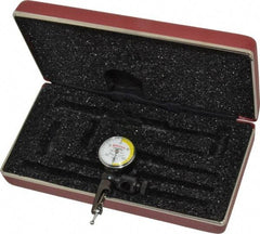 Starrett - 3 Piece, 0" to 0.03" Measuring Range, 15/16" Dial Diam, 0-15-0 Dial Reading, White & Yellow Dial Test Indicator Kit - 5/32" Contact Point Length, 3mm Ball Diam, 0.0005" Dial Graduation - All Tool & Supply