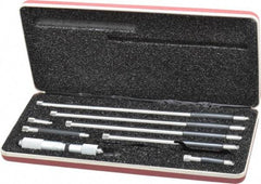 Starrett - 4 to 24 Inch Range, Satin Chrome Coated, Mechanical Inside Tubular Micrometer - 0.001 Inch Graduation, 0.0001 Inch Accuracy - All Tool & Supply