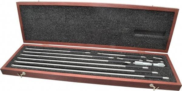 Starrett - 4 to 40 Inch Range, Satin Chrome Coated, Mechanical Inside Tubular Micrometer - 0.001 Inch Graduation, 0.0001 Inch Accuracy - All Tool & Supply