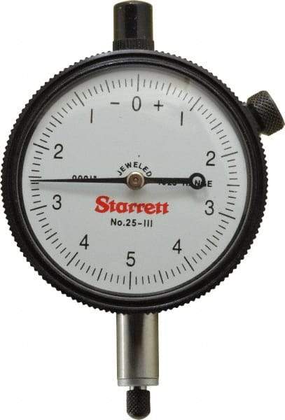 Starrett - 0.025" Range, 0-5-0 Dial Reading, 0.0001" Graduation Dial Drop Indicator - 2-1/4" Dial, 0.01" Range per Revolution - All Tool & Supply